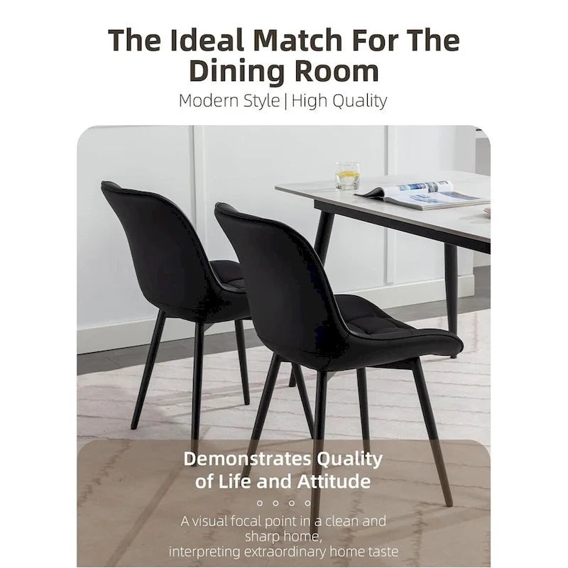 Sedia da pranzo in pelle PU imbottita in stile metà secolo con impunture a diamante, beige