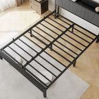 Base letto Queen/Full/Twin con testiera contenitore e stazione di ricarica, senza rumore