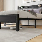 Base letto Queen/Full/Twin con testiera contenitore e stazione di ricarica, senza rumore