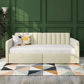 Letto da giorno doppio "Modern Velvet Twin Daybed" Epiphyllum con 2 cassetti e schienale trapuntato a coste di Christopher Knight Home