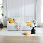 Letto da giorno doppio "Modern Velvet Twin Daybed" Epiphyllum con 2 cassetti e schienale trapuntato a coste di Christopher Knight Home