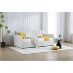 Letto da giorno doppio "Modern Velvet Twin Daybed" Epiphyllum con 2 cassetti e schienale trapuntato a coste di Christopher Knight Home