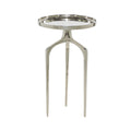 Tavolino d'appoggio/laterale con vassoio in alluminio su base a treppiede - Oro, Argento o Nero - Roche River Decor