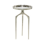 Tavolino d'appoggio/laterale con vassoio in alluminio su base a treppiede - Oro, Argento o Nero - Roche River Decor
