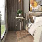 Tavolino d'appoggio/laterale con vassoio in alluminio su base a treppiede - Oro, Argento o Nero - Roche River Decor