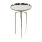 Tavolino d'appoggio/laterale con vassoio in alluminio su base a treppiede - Oro, Argento o Nero - Roche River Decor