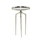 Tavolino d'appoggio/laterale con vassoio in alluminio su base a treppiede - Oro, Argento o Nero - Roche River Decor