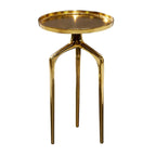 Tavolino d'appoggio/laterale con vassoio in alluminio su base a treppiede - Oro, Argento o Nero - Roche River Decor