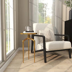 Tavolino d'appoggio/laterale con vassoio in alluminio su base a treppiede - Oro, Argento o Nero - Roche River Decor